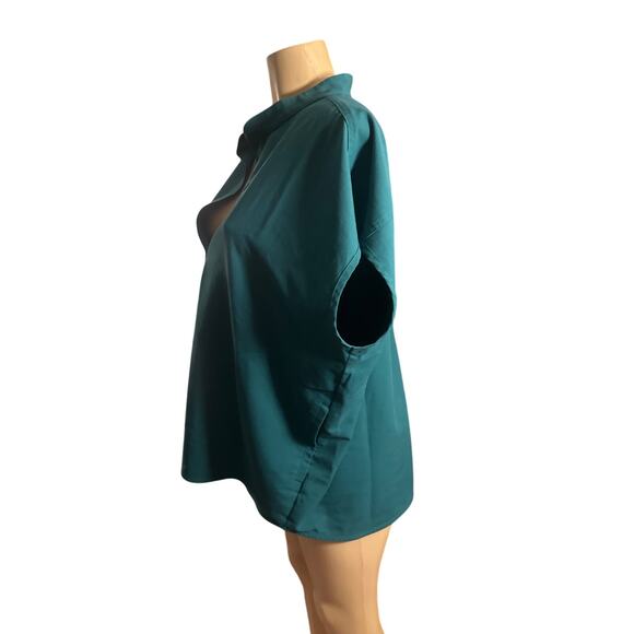 Women XXL Figs Rafaela Oversized Scrub Top Shirt Medical Hunter Green Nursing - Picture 3 of 6